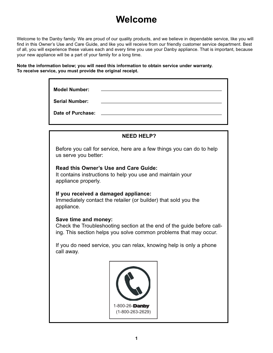 Welcome | Danby DCF055A1WP User Manual | Page 3 / 24