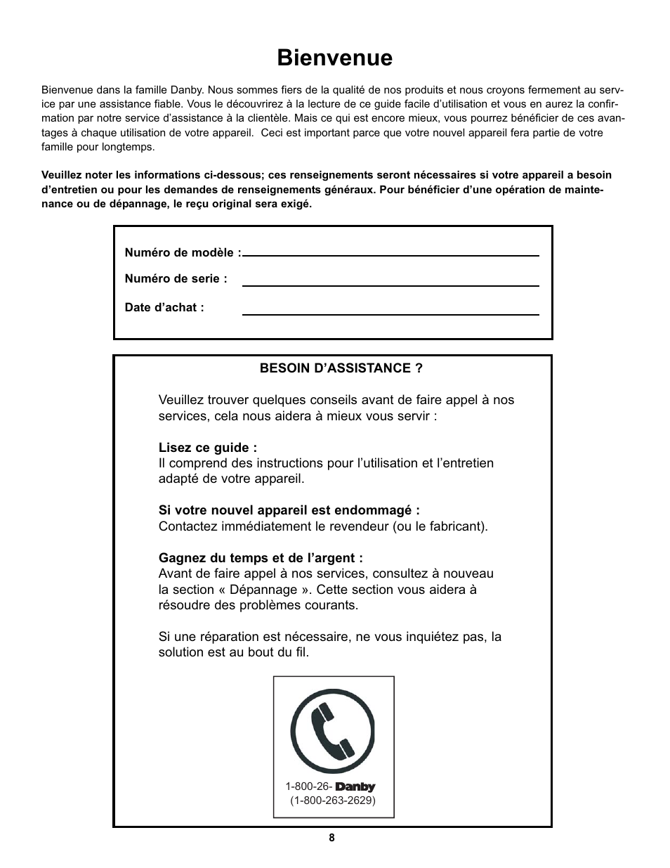 Bienvenue | Danby DCF072A2WDB1 User Manual | Page 10 / 24