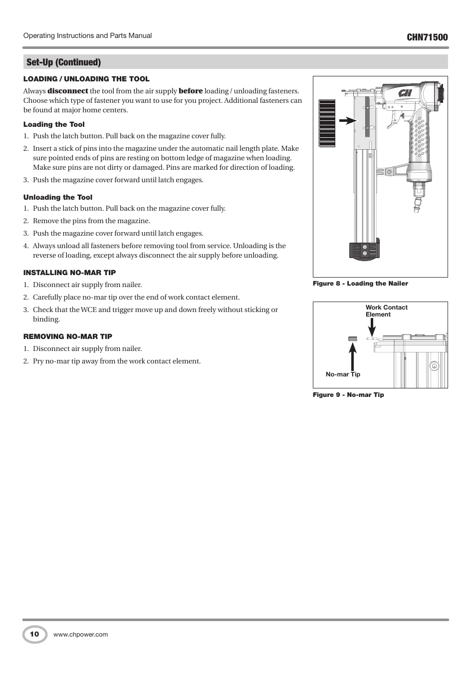 Set-up (continued) | Campbell Hausfeld IN730100AV User Manual | Page 10 / 48
