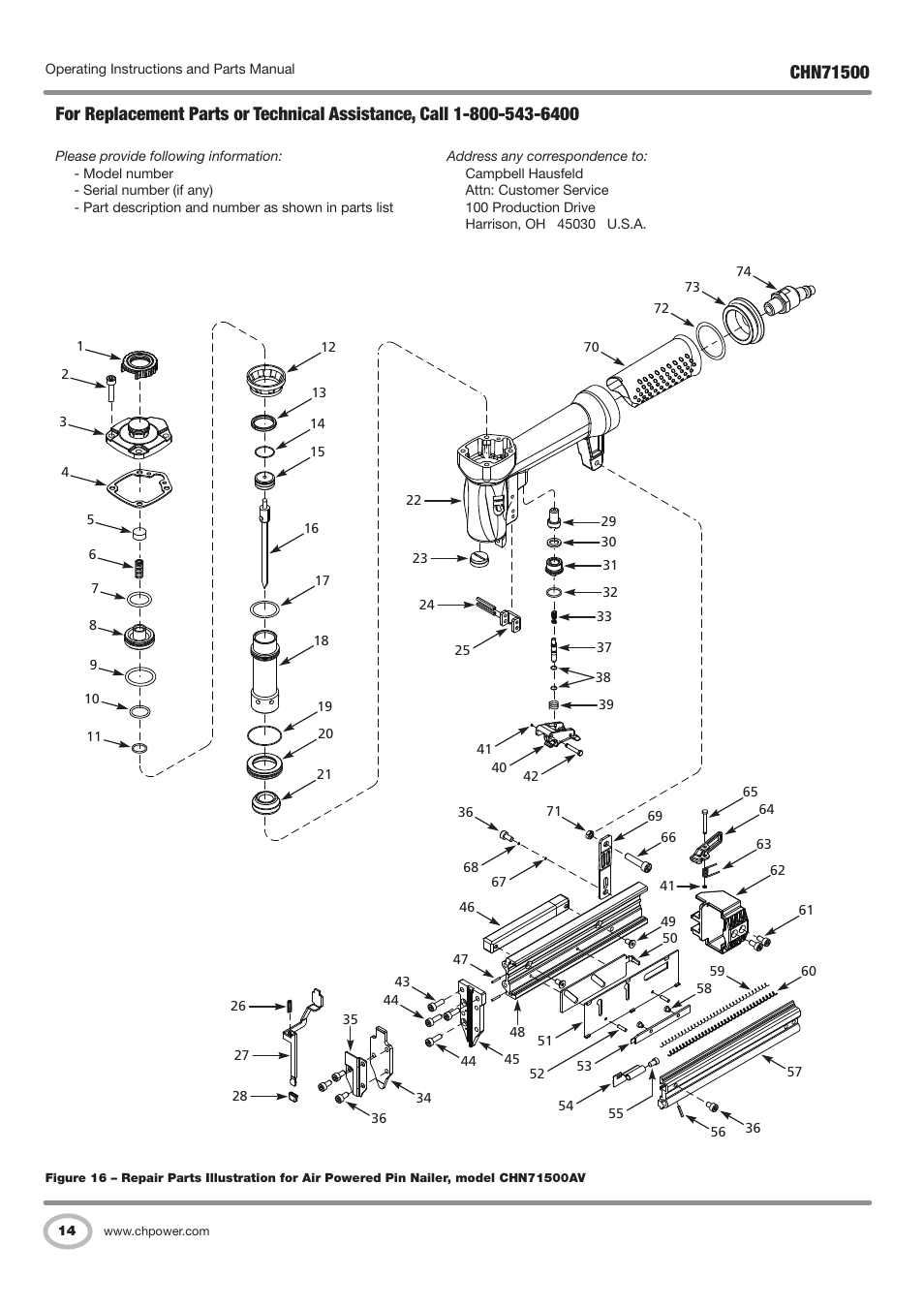 Campbell Hausfeld IN730100AV User Manual | Page 14 / 48