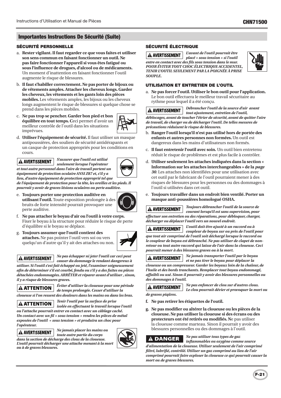 Campbell Hausfeld IN730100AV User Manual | Page 21 / 48