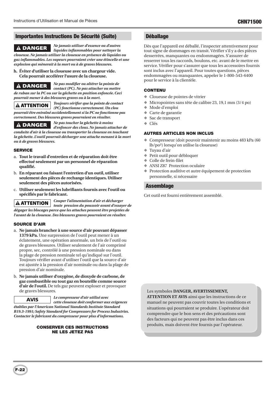 Assemblage | Campbell Hausfeld IN730100AV User Manual | Page 22 / 48