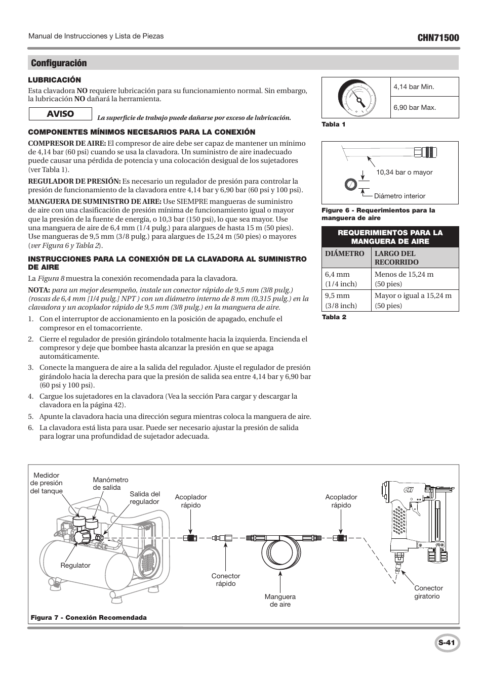 Configuración | Campbell Hausfeld IN730100AV User Manual | Page 41 / 48