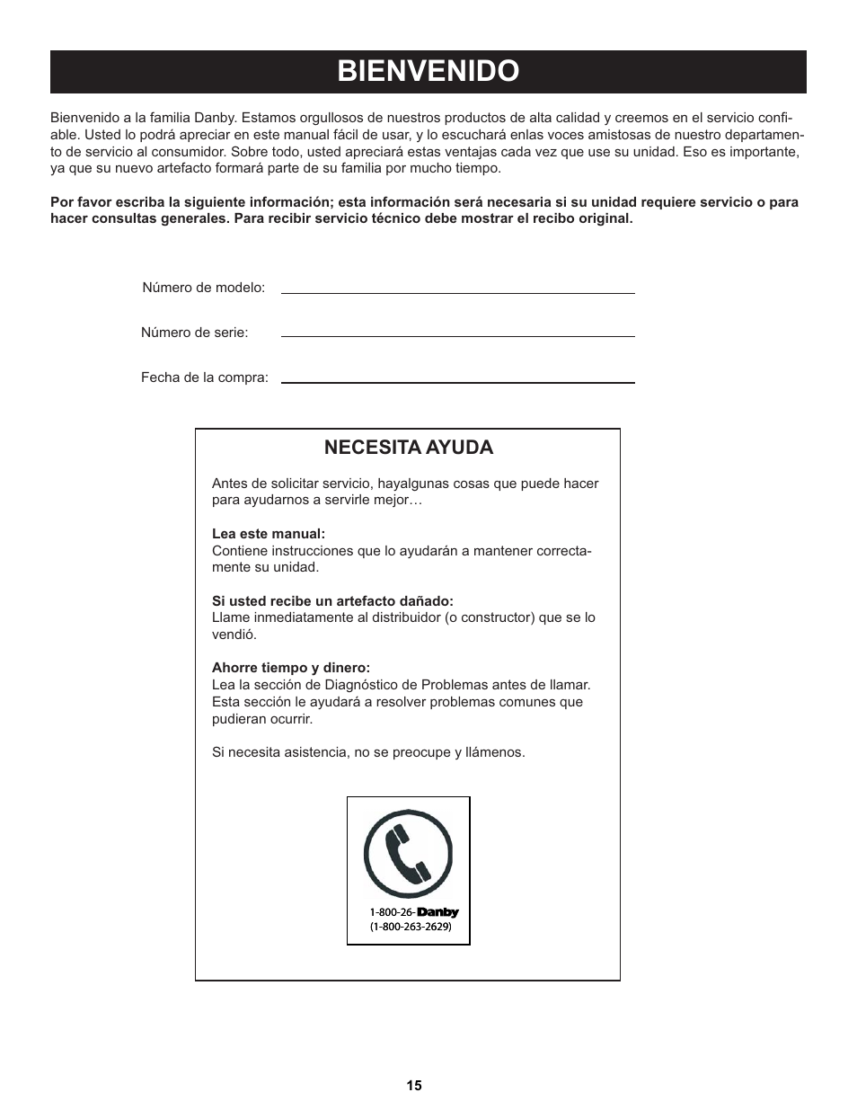 Bienvenido, Necesita ayuda | Danby DCF081A1WDD User Manual | Page 17 / 24