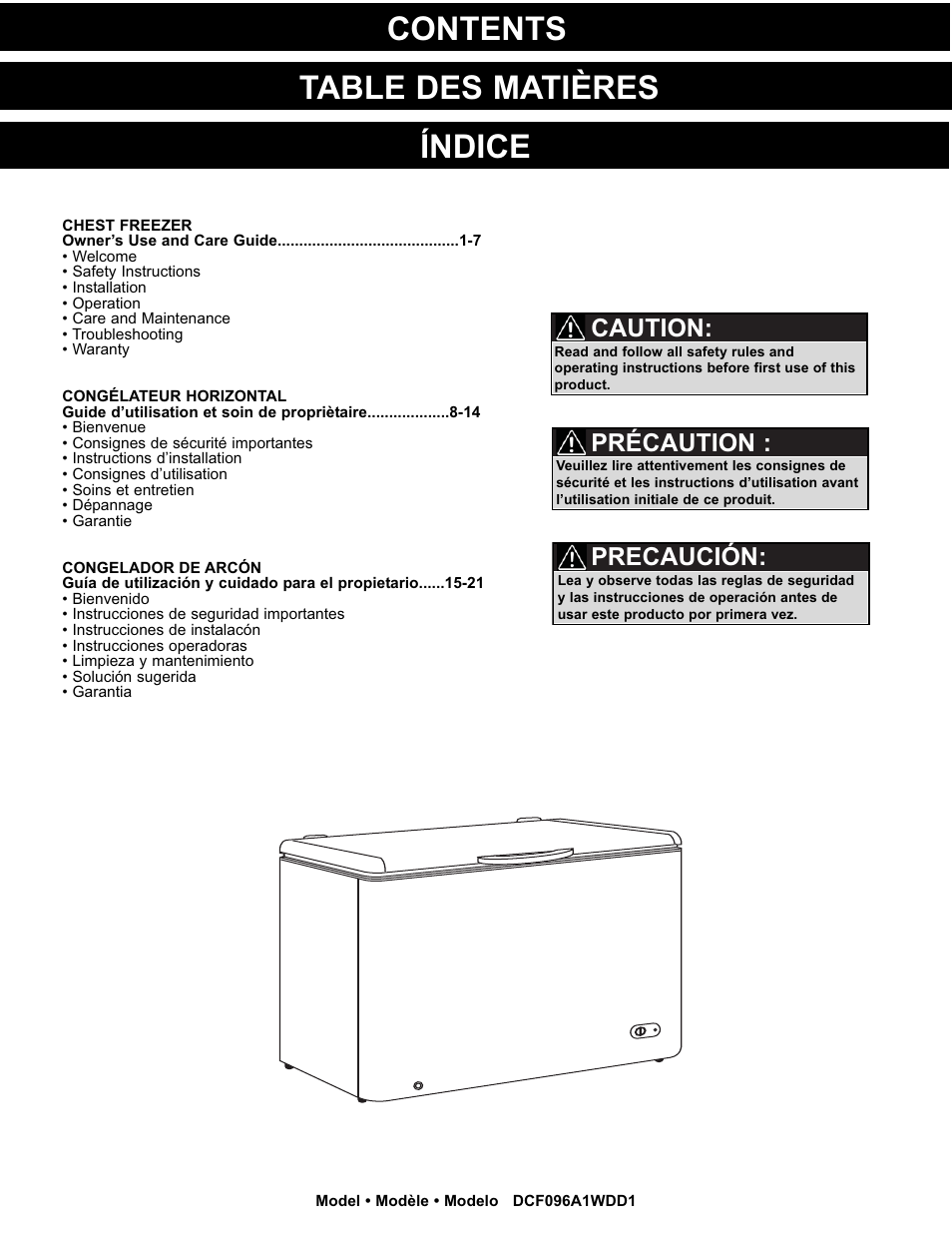 Danby DCF096A1WDD1 User Manual | Page 2 / 24