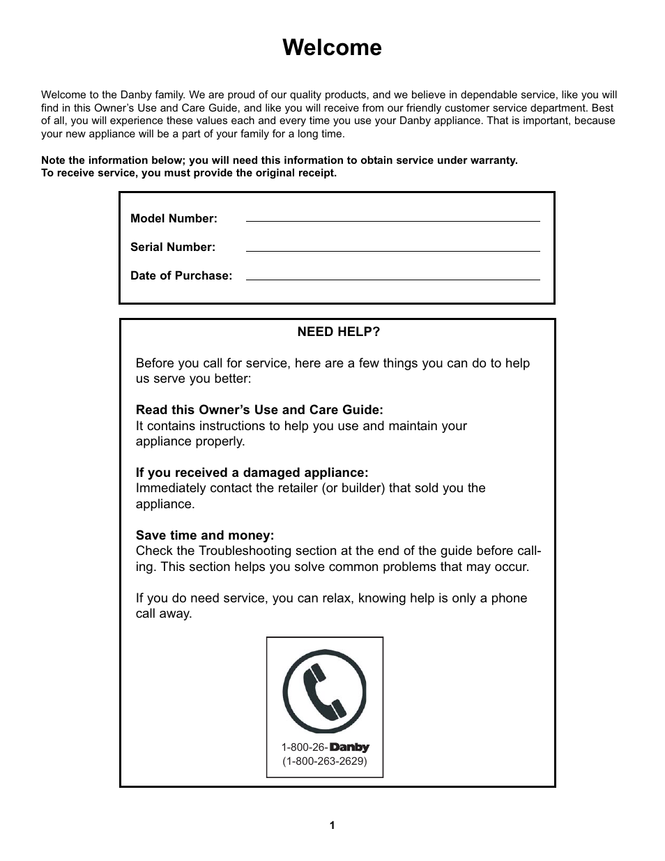 Welcome | Danby DCF096A1WDD1 User Manual | Page 3 / 24