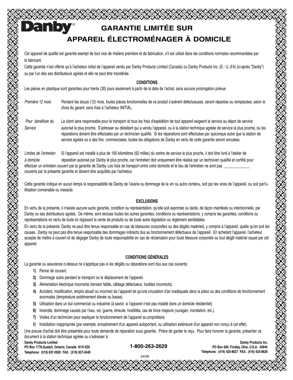 Danby DCF550W User Manual | Page 16 / 24