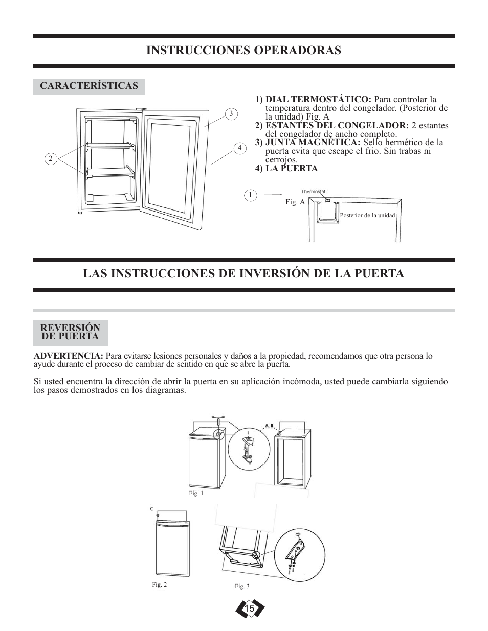 Instrucciones operadoras, Las instrucciones de inversión de la puerta | Danby DUFM032A1WDB User Manual | Page 17 / 21