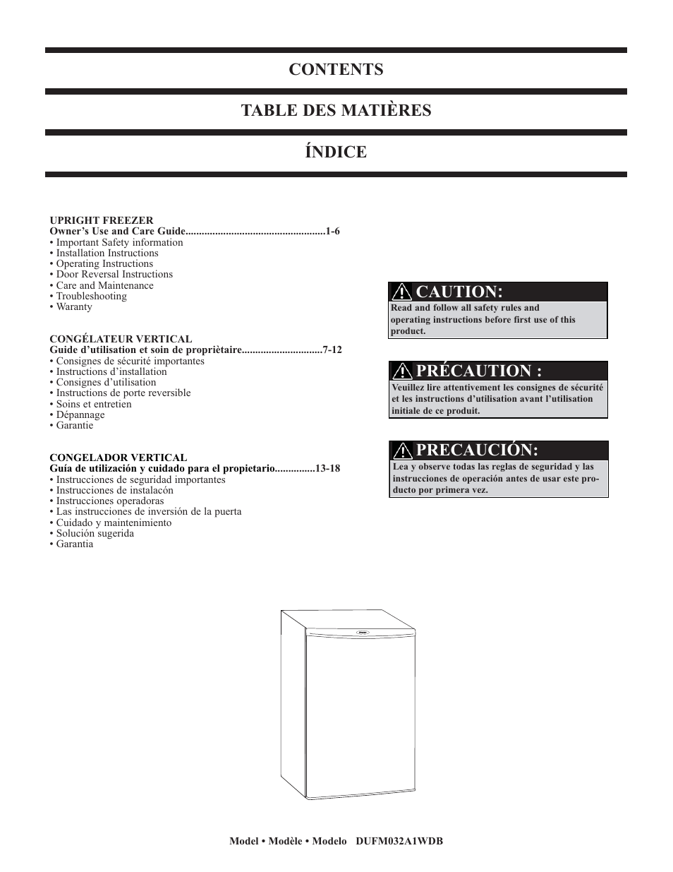 Danby DUFM032A1WDB User Manual | Page 2 / 21