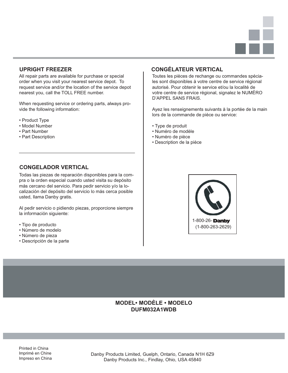 Danby DUFM032A1WDB User Manual | Page 21 / 21