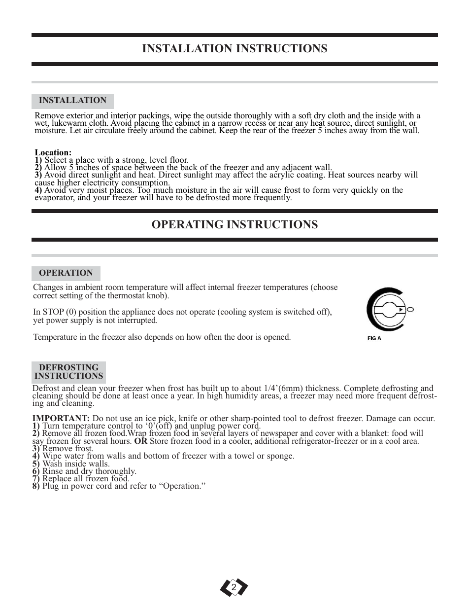 Installation instructions operating instructions | Danby DUFM032A1WDB User Manual | Page 4 / 21