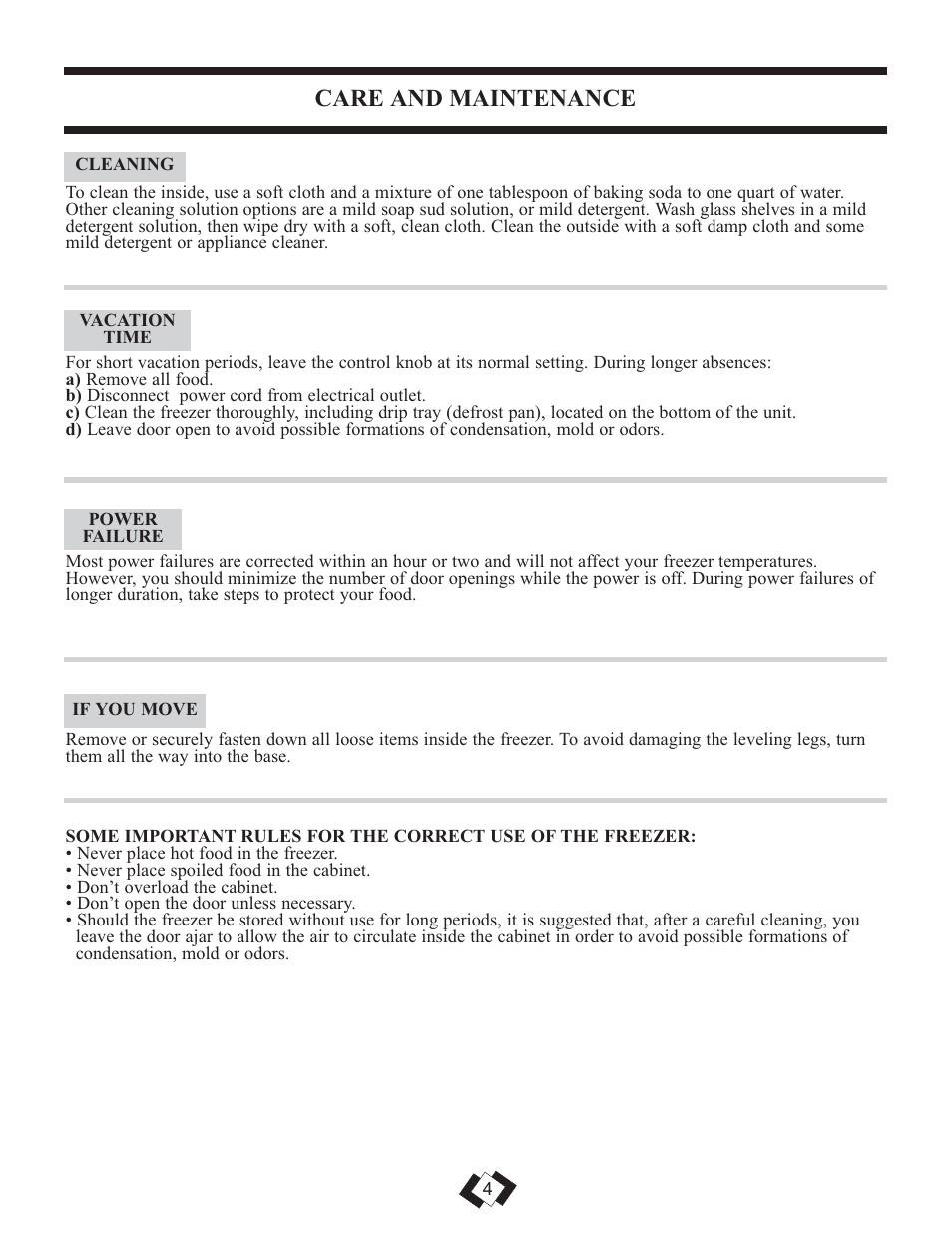 Care and maintenance | Danby DUFM043A1WDD User Manual | Page 6 / 21