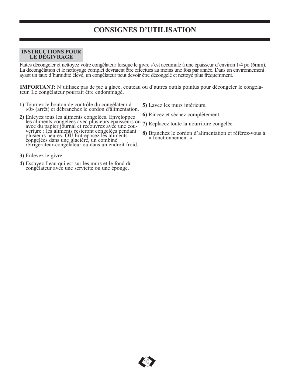 Consignes d’utilisation | Danby DUFM085A2WDD1 User Manual | Page 12 / 23