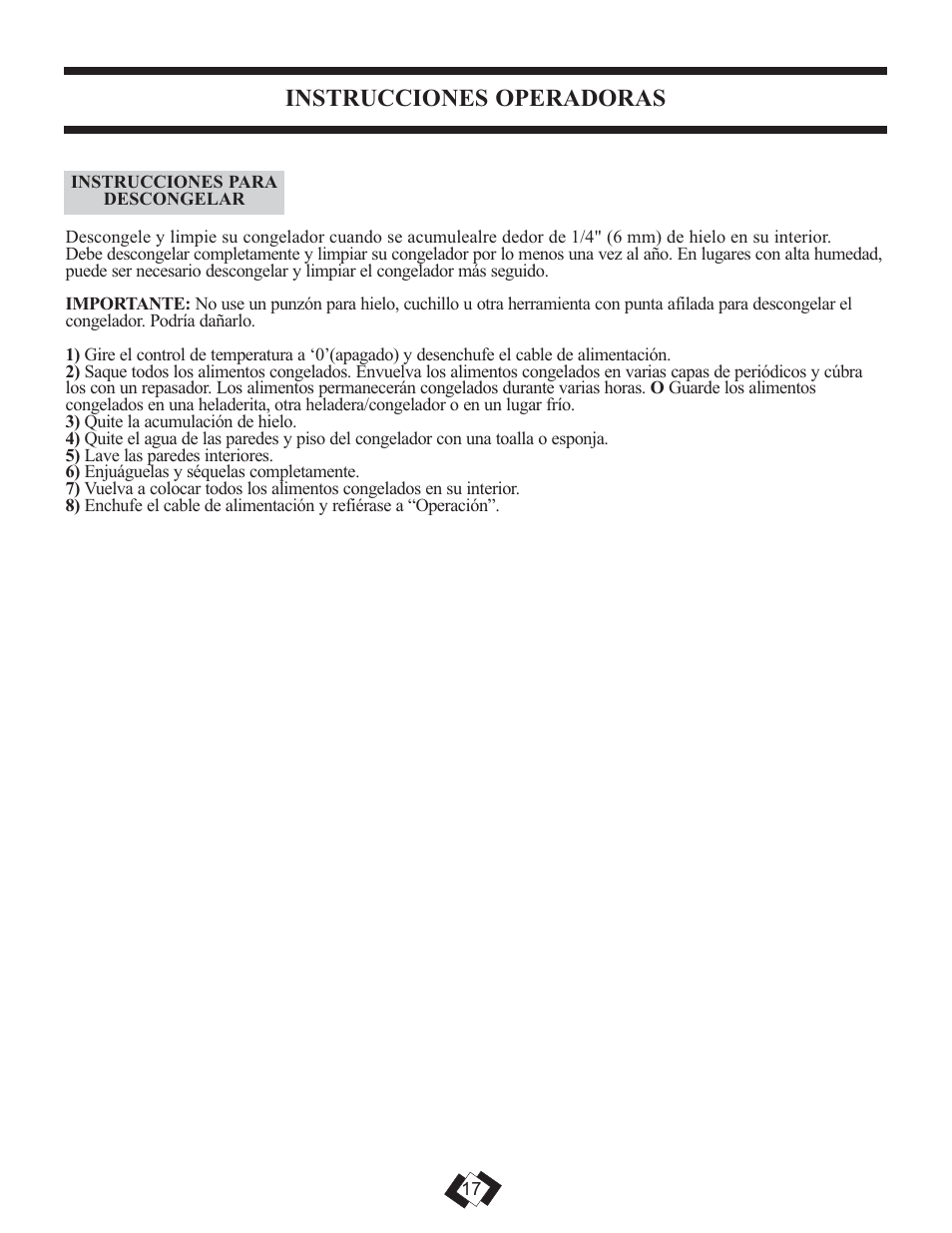 Instrucciones operadoras | Danby DUFM085A2WDD1 User Manual | Page 19 / 23