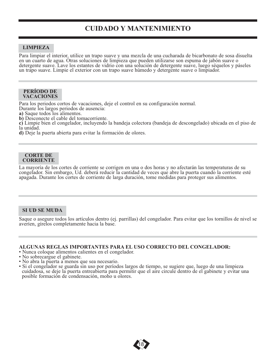 Cuidado y mantenimiento | Danby DUFM085A2WDD1 User Manual | Page 20 / 23