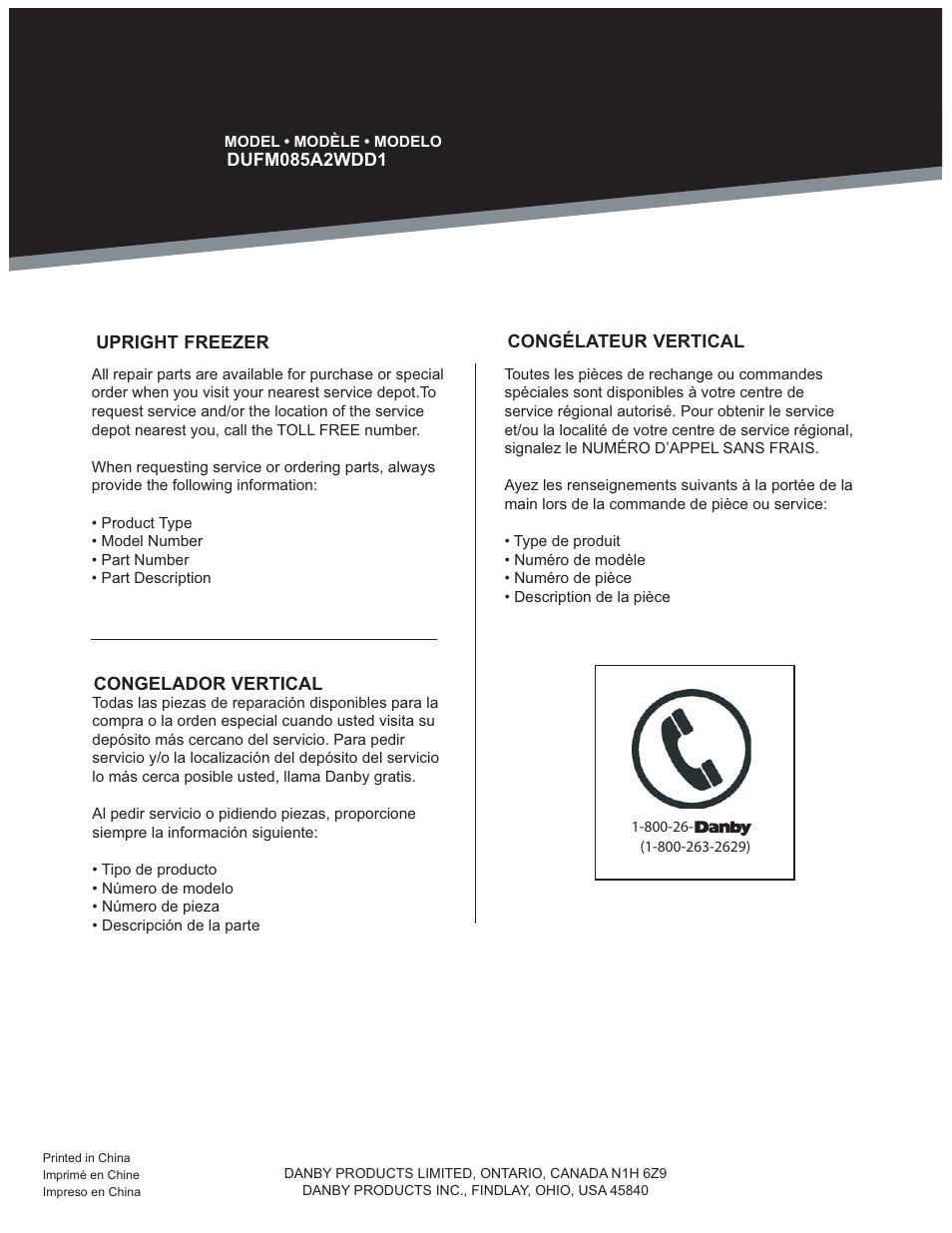 Danby DUFM085A2WDD1 User Manual | Page 23 / 23