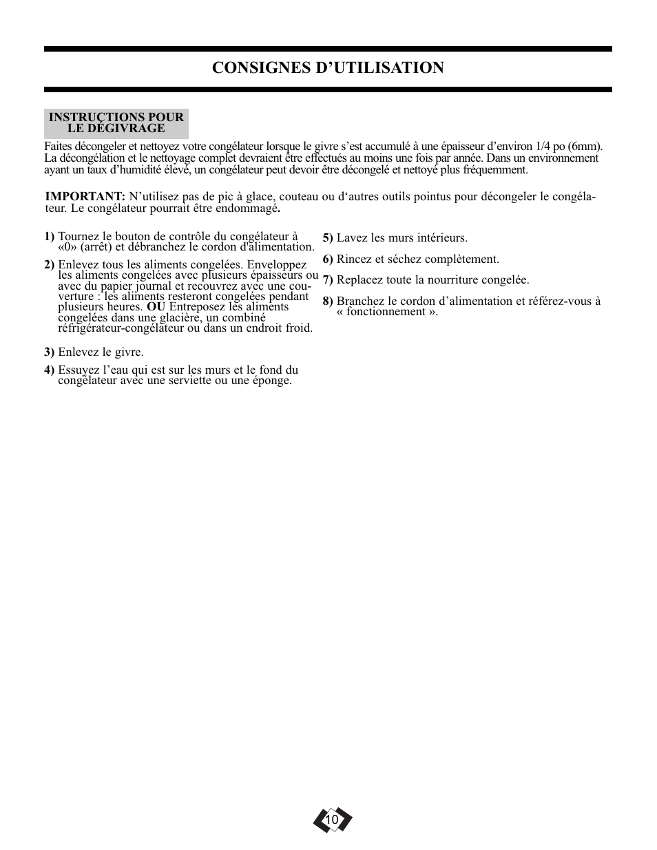 Consignes d’utilisation | Danby DUFM085A2WP1 User Manual | Page 12 / 23