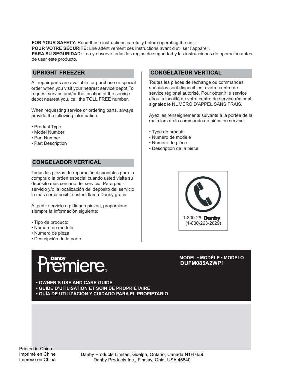 Danby DUFM085A2WP1 User Manual | Page 23 / 23