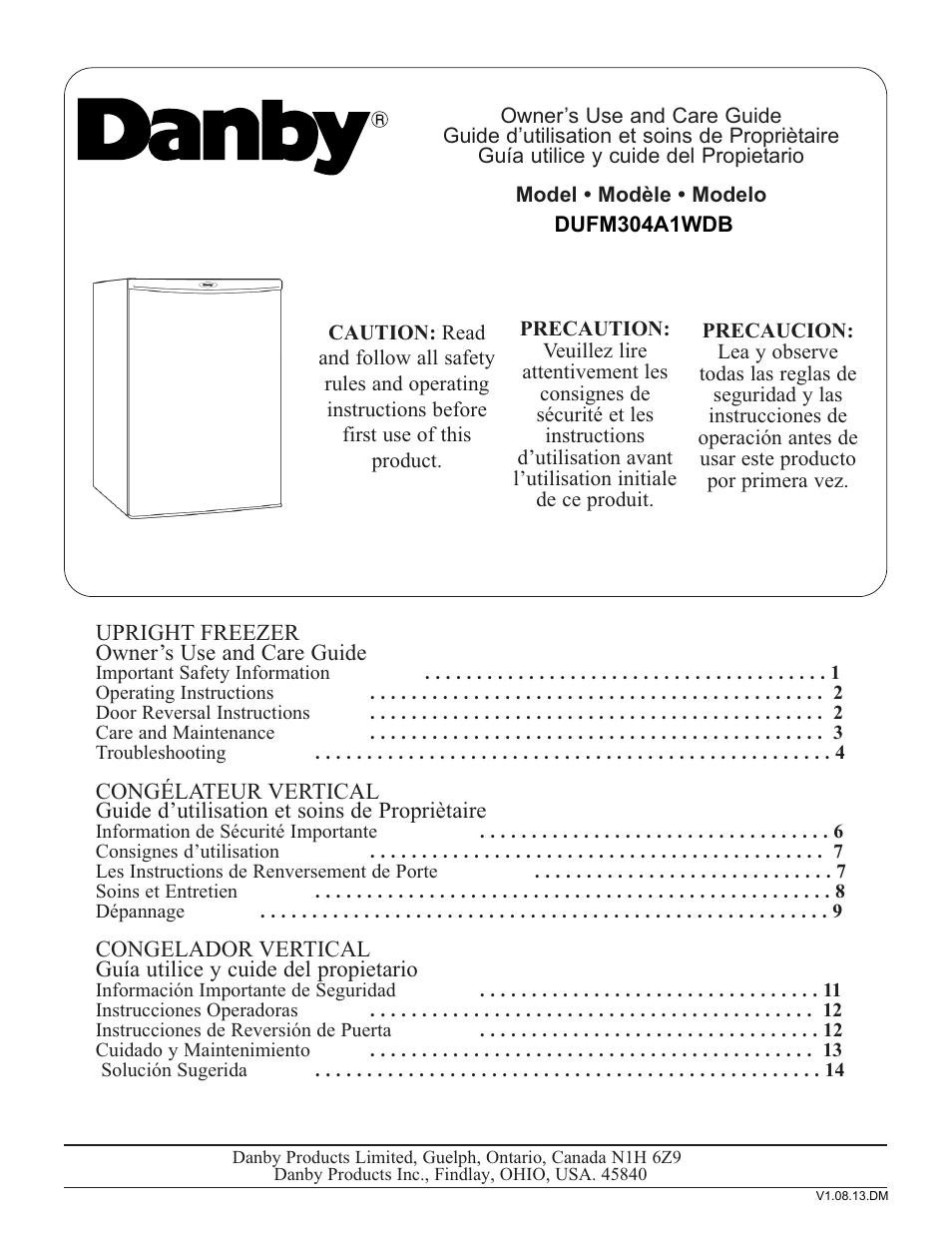 Danby DUFM304A1WDB User Manual | 17 pages