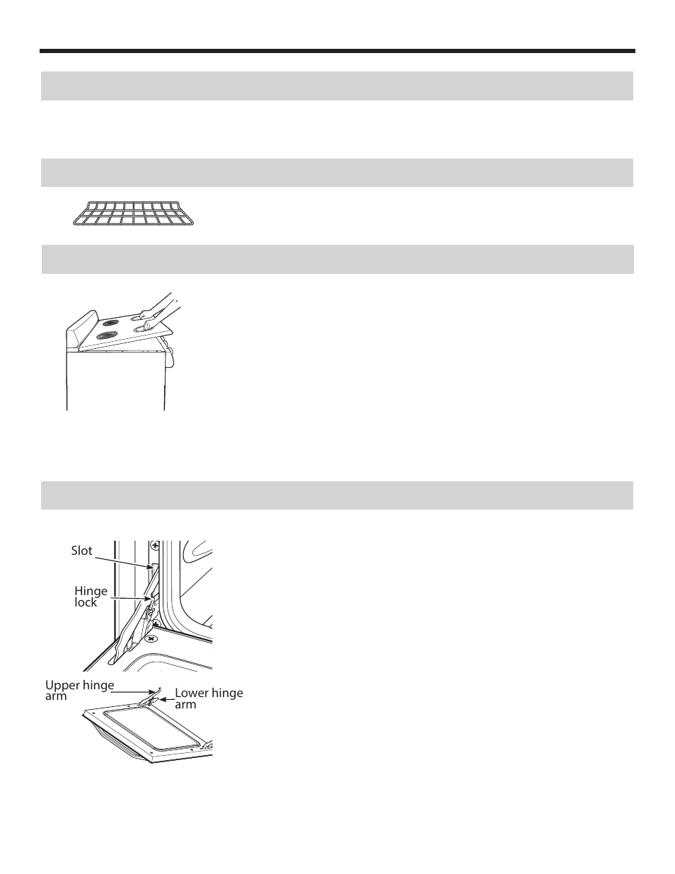 Care and maintenance, Porcelain enamel cooktop, Oven shelves | Lift-up cooktop, Lift-off oven door | Danby DER241WC User Manual | Page 16 / 77