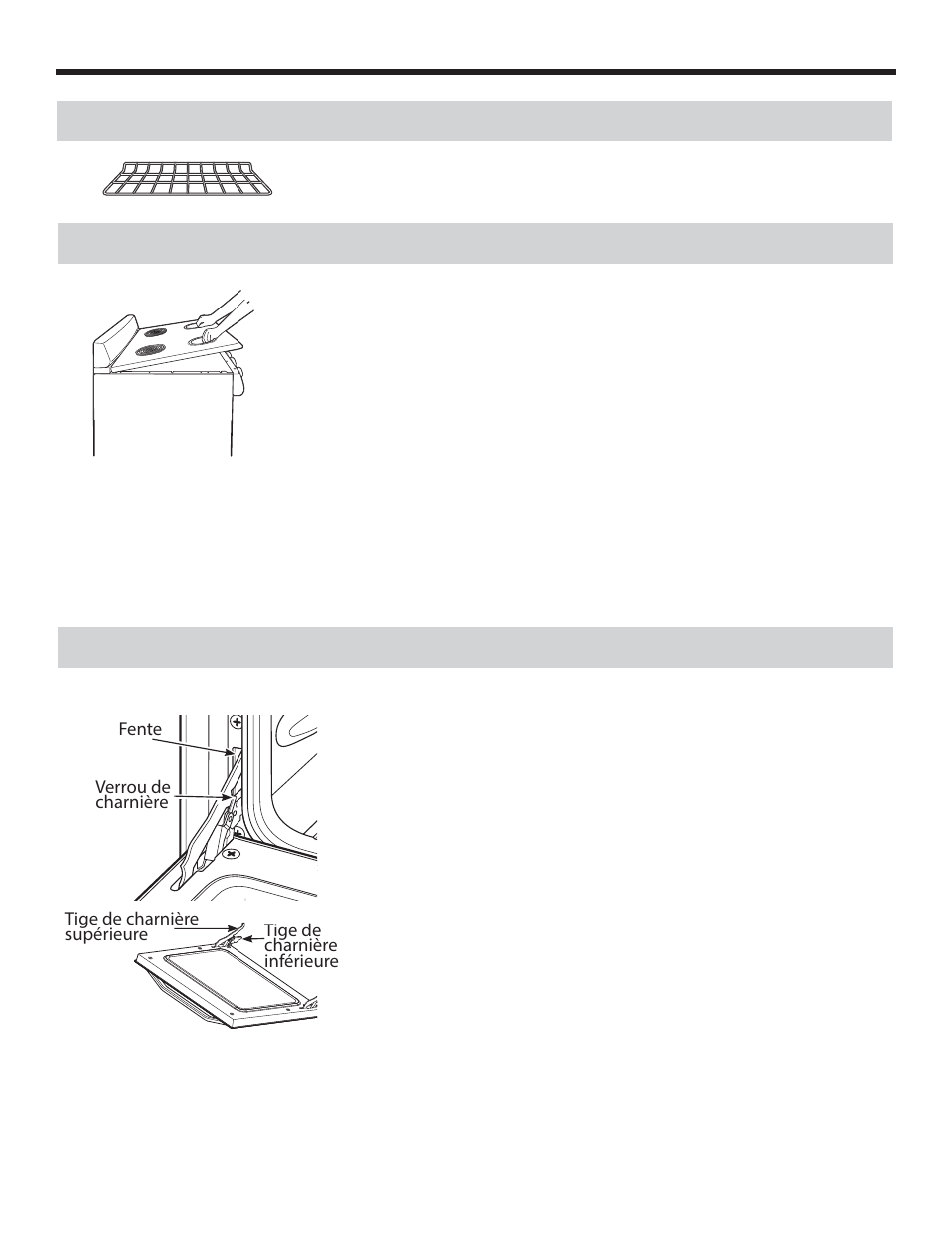 Soins et entretien, Grilles du four table de cuisson basculante, Porte de four amovible | Danby DER241WC User Manual | Page 42 / 77