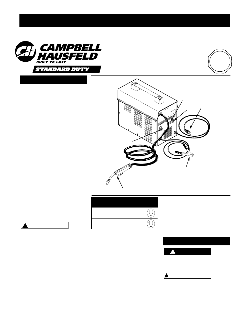 Soudeur à l’arc alimenté en fil, Attention, Danger | Description, Avertissement, Modèle wf2010, Généralités sur la sécurité | Campbell Hausfeld WF2010 User Manual | Page 13 / 36