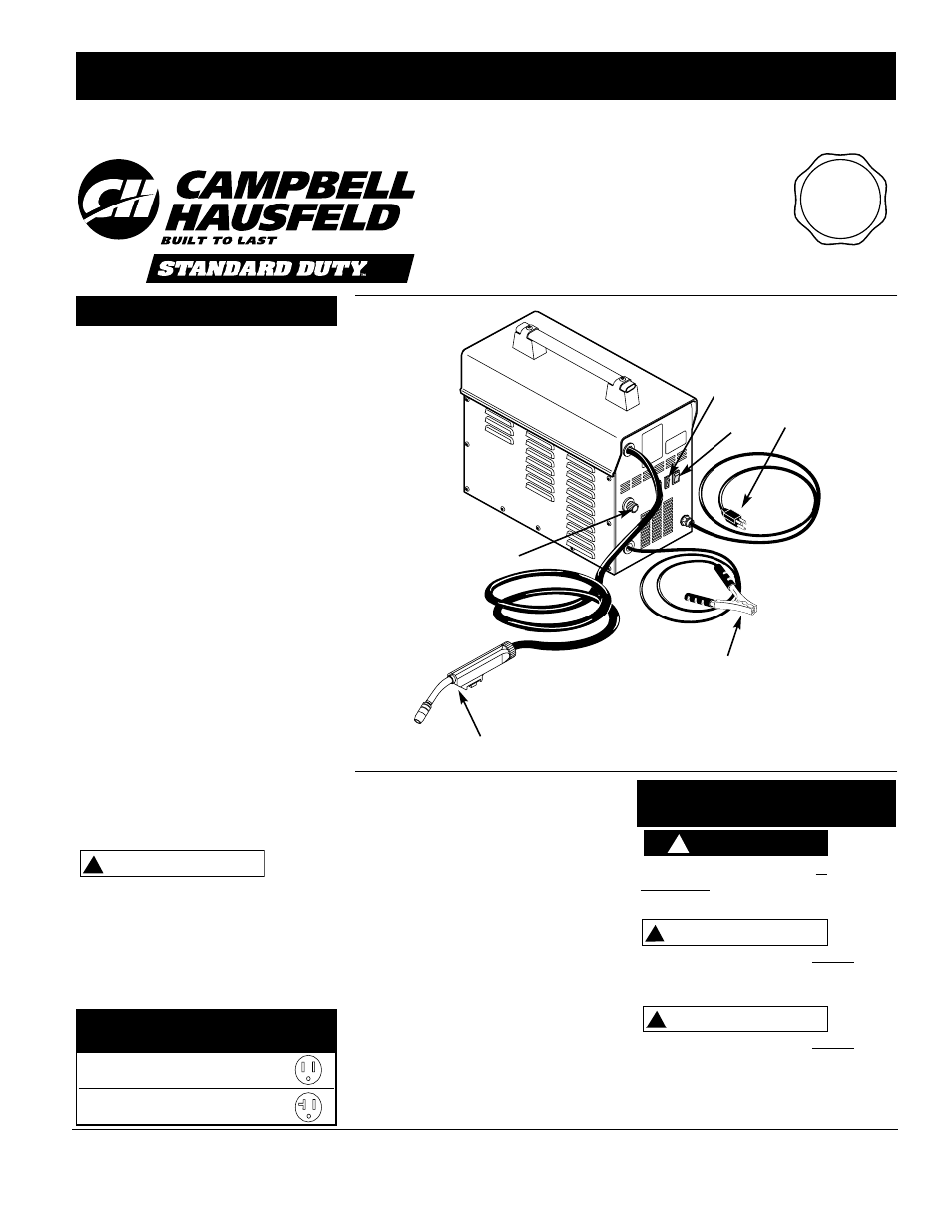 Soldadora con arco con alambre continuo, Peligro, Precaucion | Advertencia, Descripción medidas de seguridad, Modelo wf2010 | Campbell Hausfeld WF2010 User Manual | Page 25 / 36