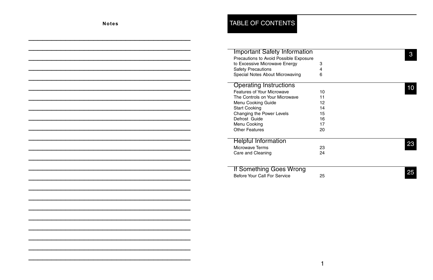 Important safety information, Operating instructions, Helpful information | If something goes wrong, 310 1 table of contents | Danby DMW608BL User Manual | Page 3 / 16