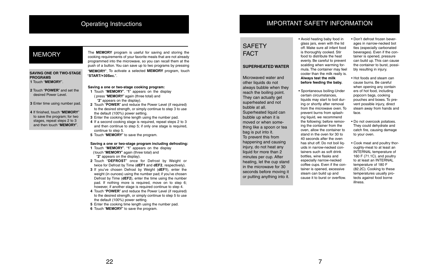 Safety fact | Danby DMW608BL User Manual | Page 9 / 16