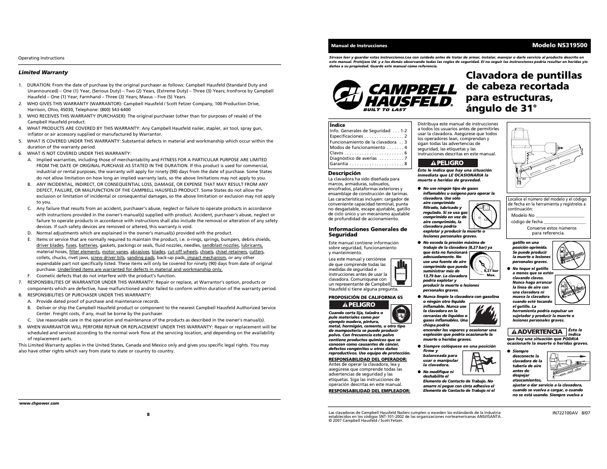 Campbell Hausfeld NS319500 User Manual | Page 8 / 12