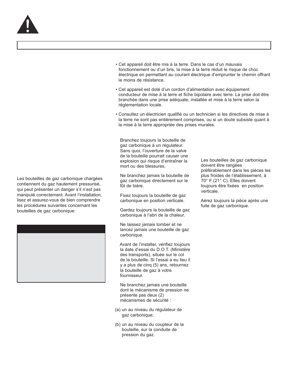 Consignes de sécurité importantes, Consignes de mise à la terre, Avertissement | Danby DKC052BSLDB-D User Manual | Page 18 / 45