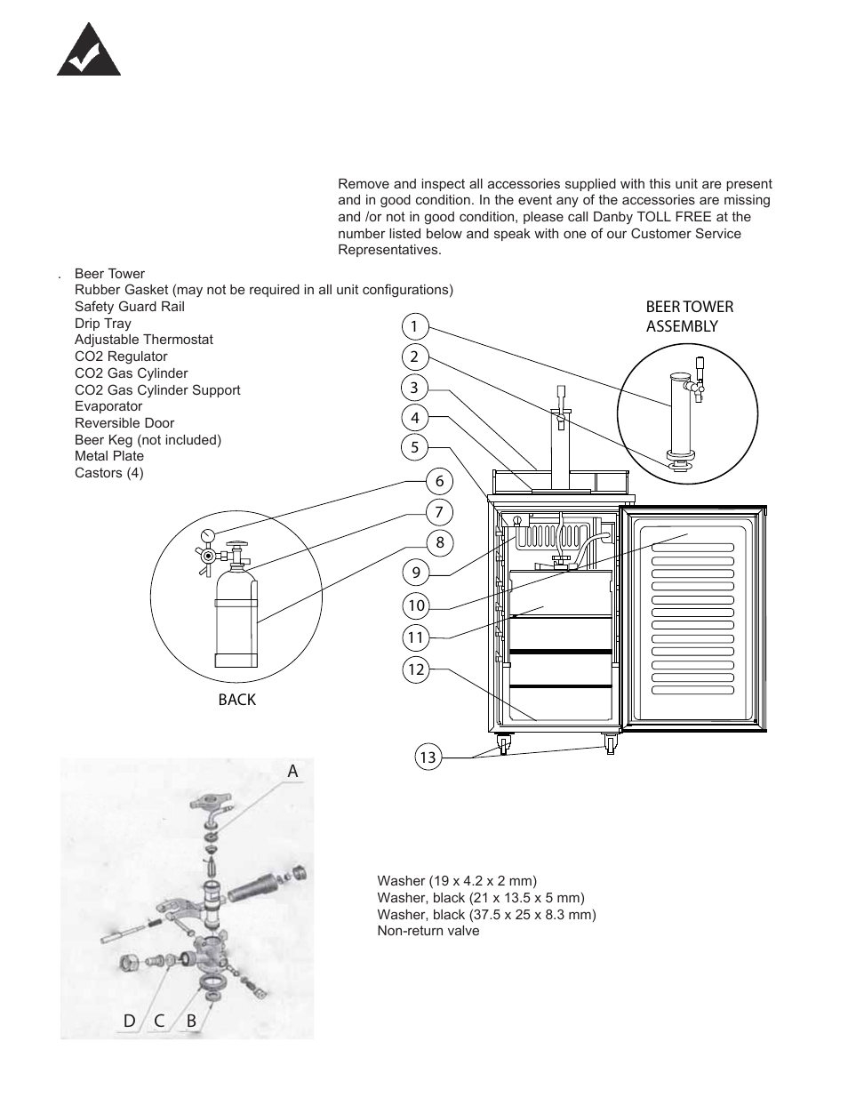 Features, Included accessories, Spare parts | Danby DKC052BSLDB-D User Manual | Page 6 / 45