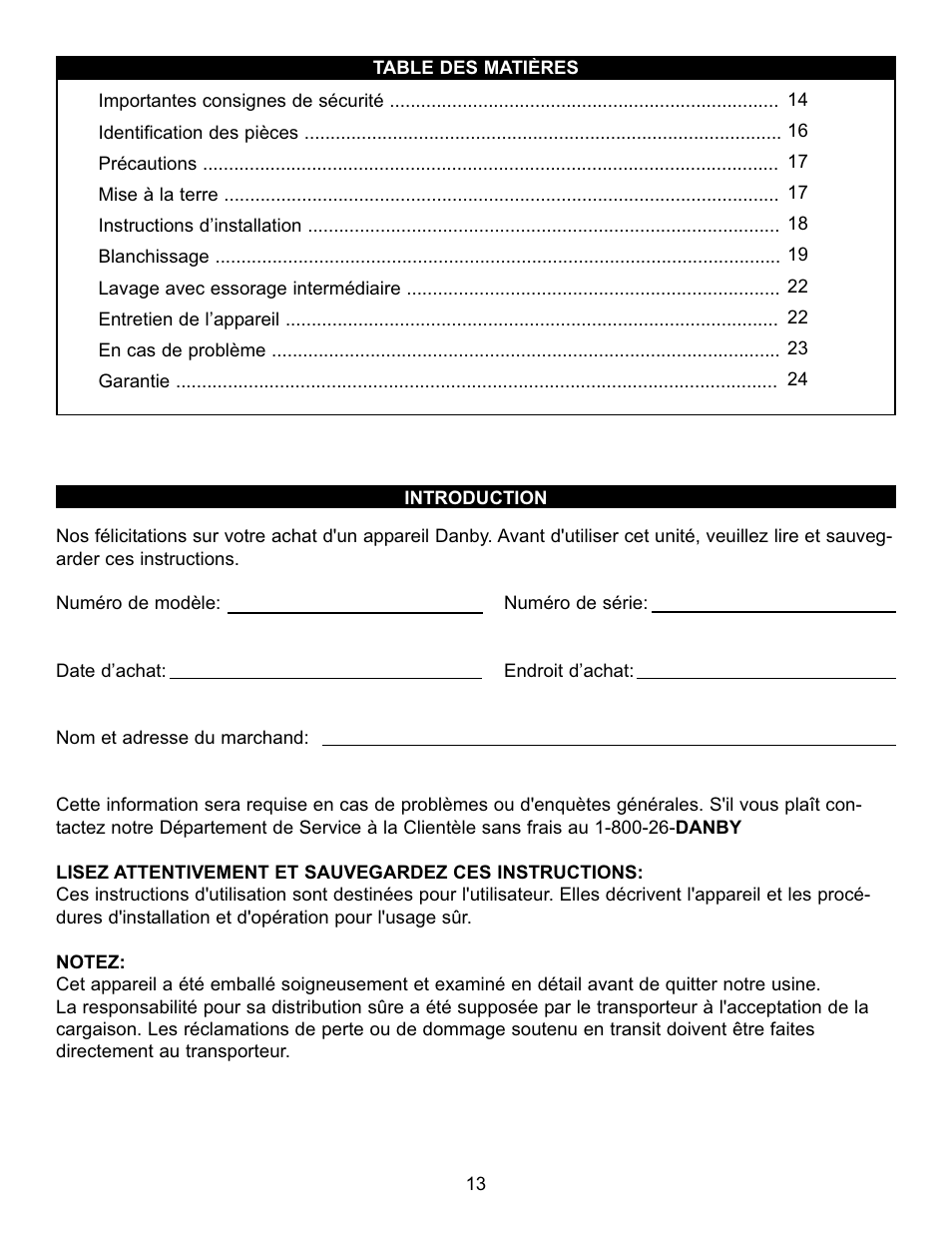 Danby DTT100A1WDB User Manual | Page 14 / 38