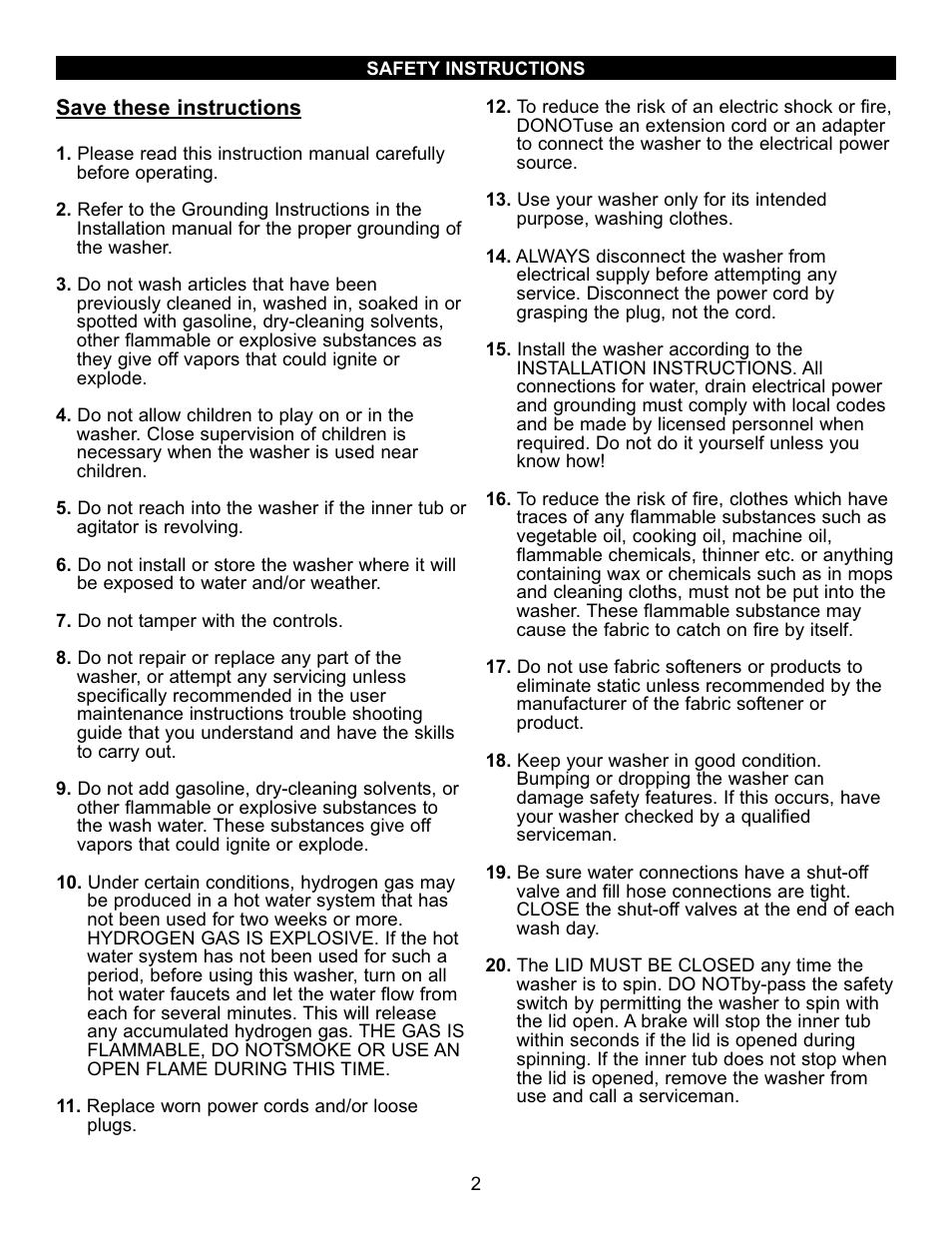 Danby DTT100A1WDB User Manual | Page 3 / 38