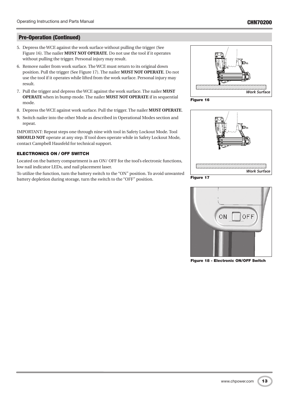 Pre-operation (continued) | Campbell Hausfeld IN727900AV User Manual | Page 13 / 60