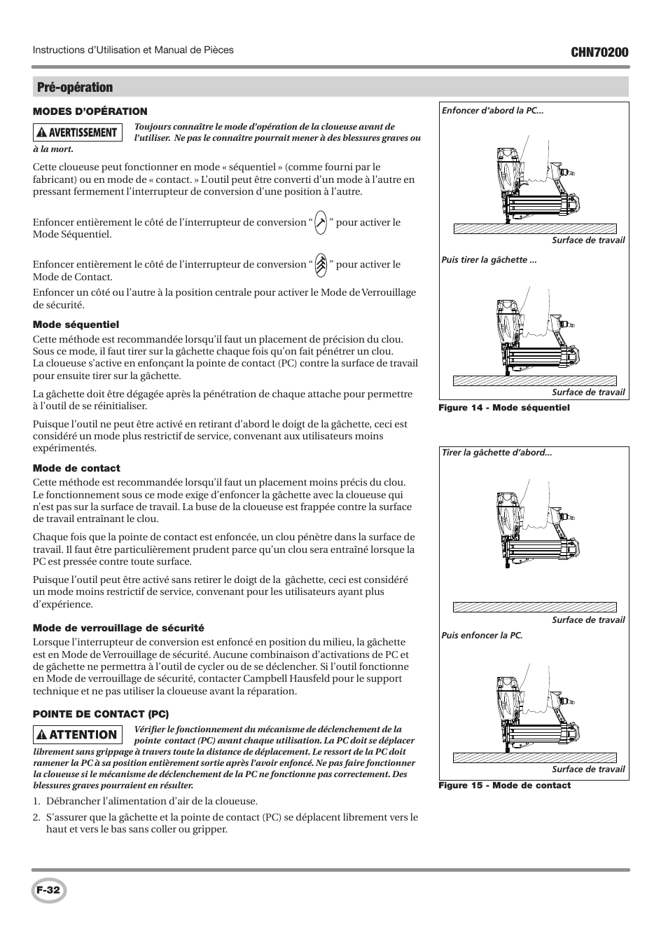 Pré-opération | Campbell Hausfeld IN727900AV User Manual | Page 32 / 60