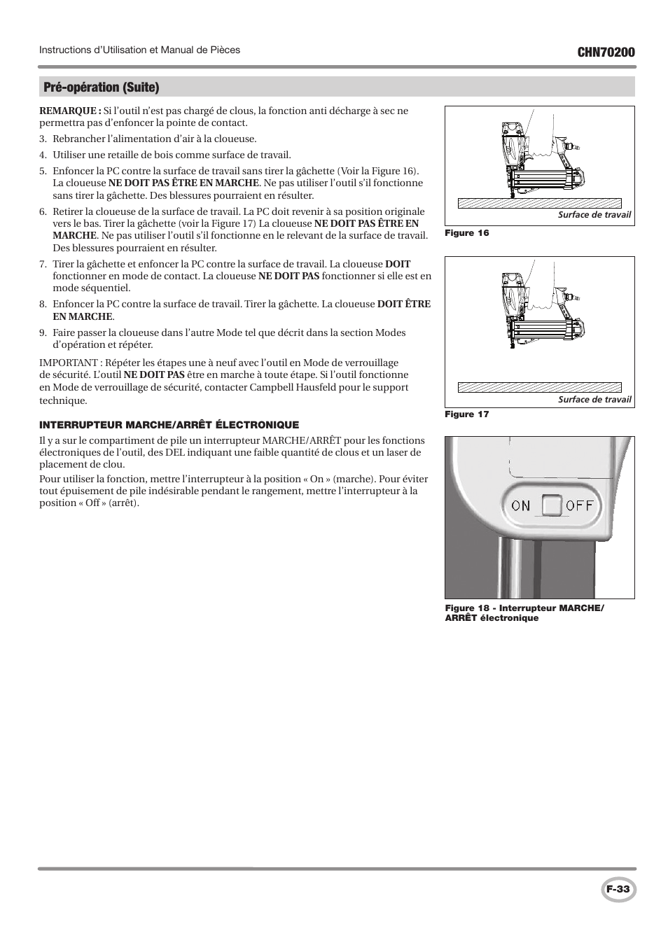 Pré-opération (suite) | Campbell Hausfeld IN727900AV User Manual | Page 33 / 60
