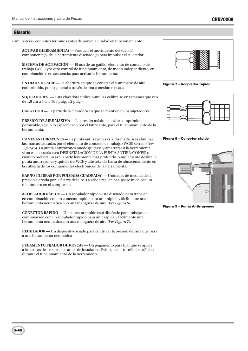 Glosario | Campbell Hausfeld IN727900AV User Manual | Page 48 / 60