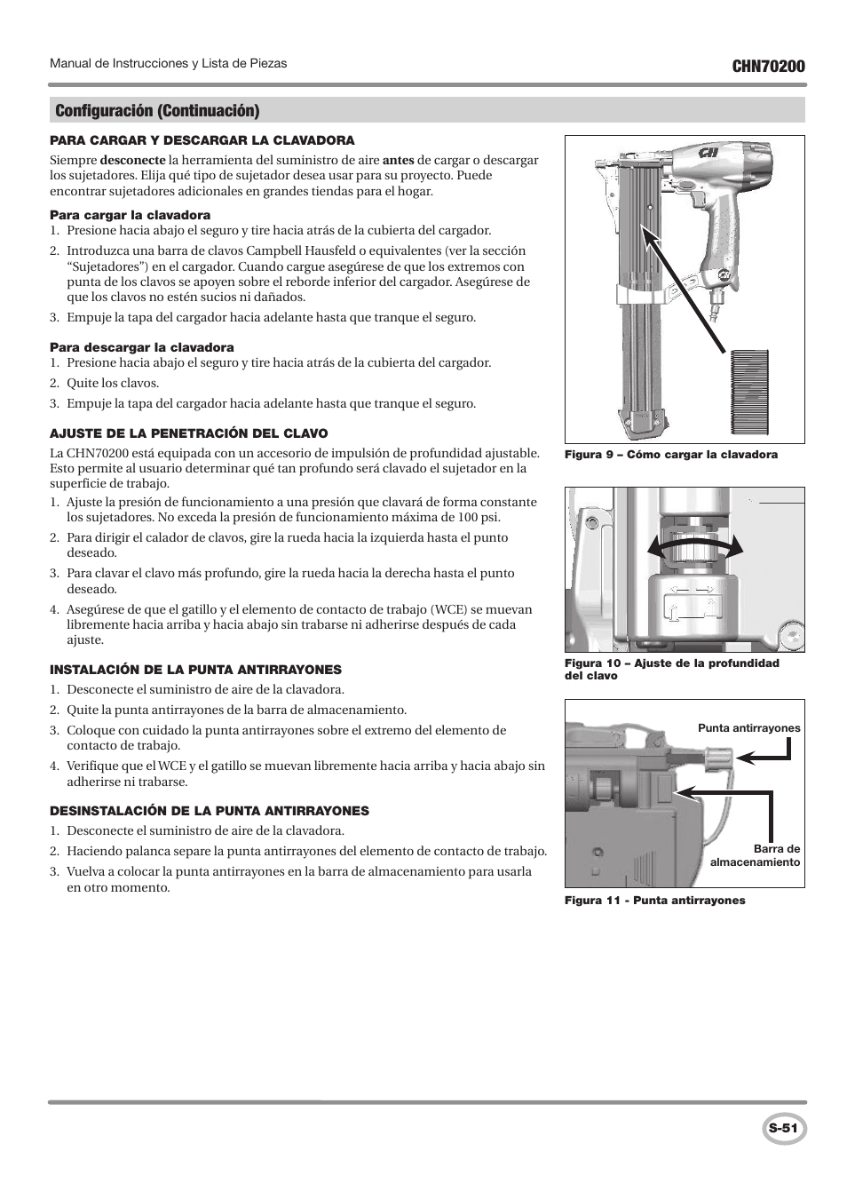 Configuración (continuación) | Campbell Hausfeld IN727900AV User Manual | Page 51 / 60