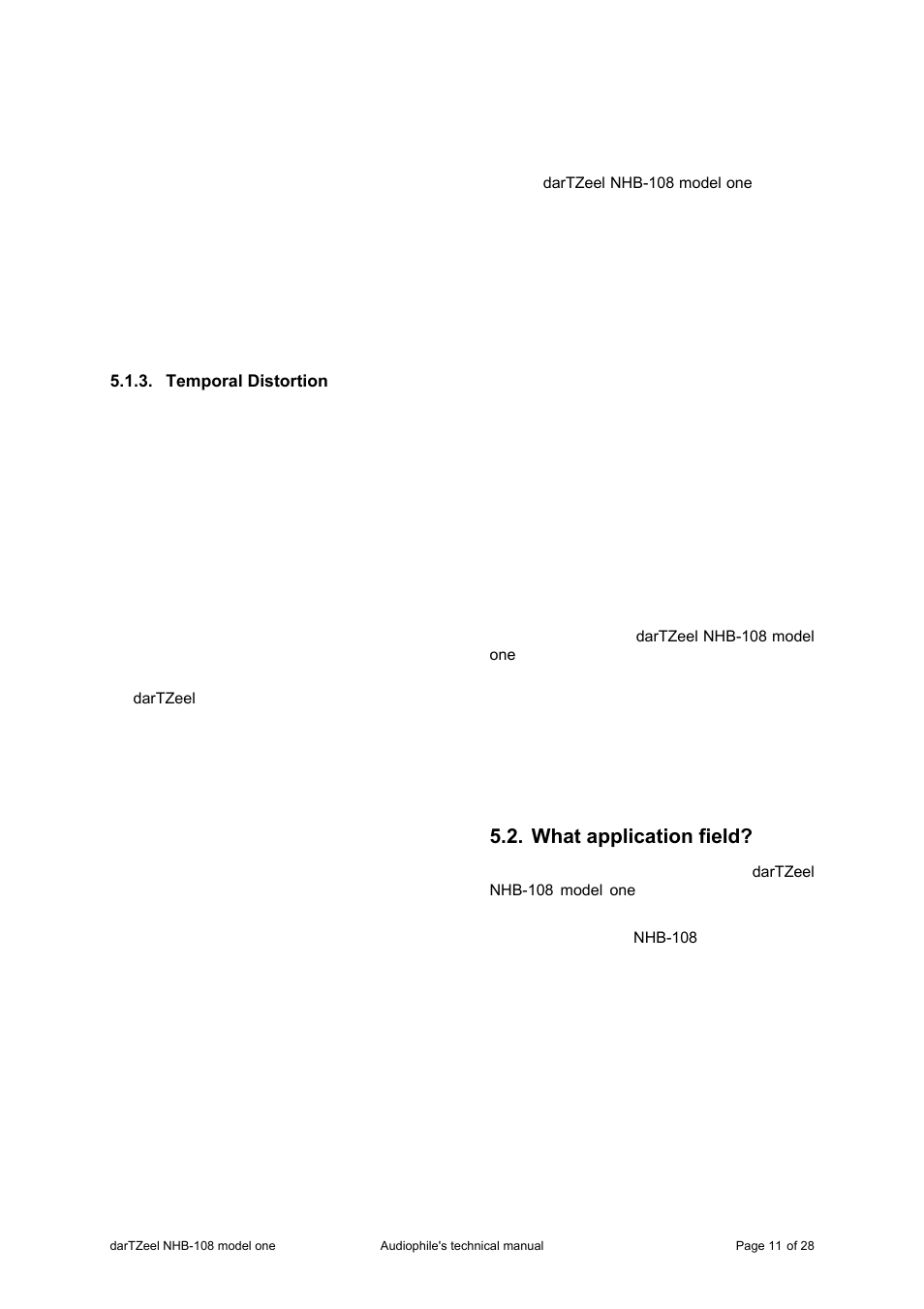 What application field | darTZeel Audio NHB-108 User Manual | Page 11 / 28