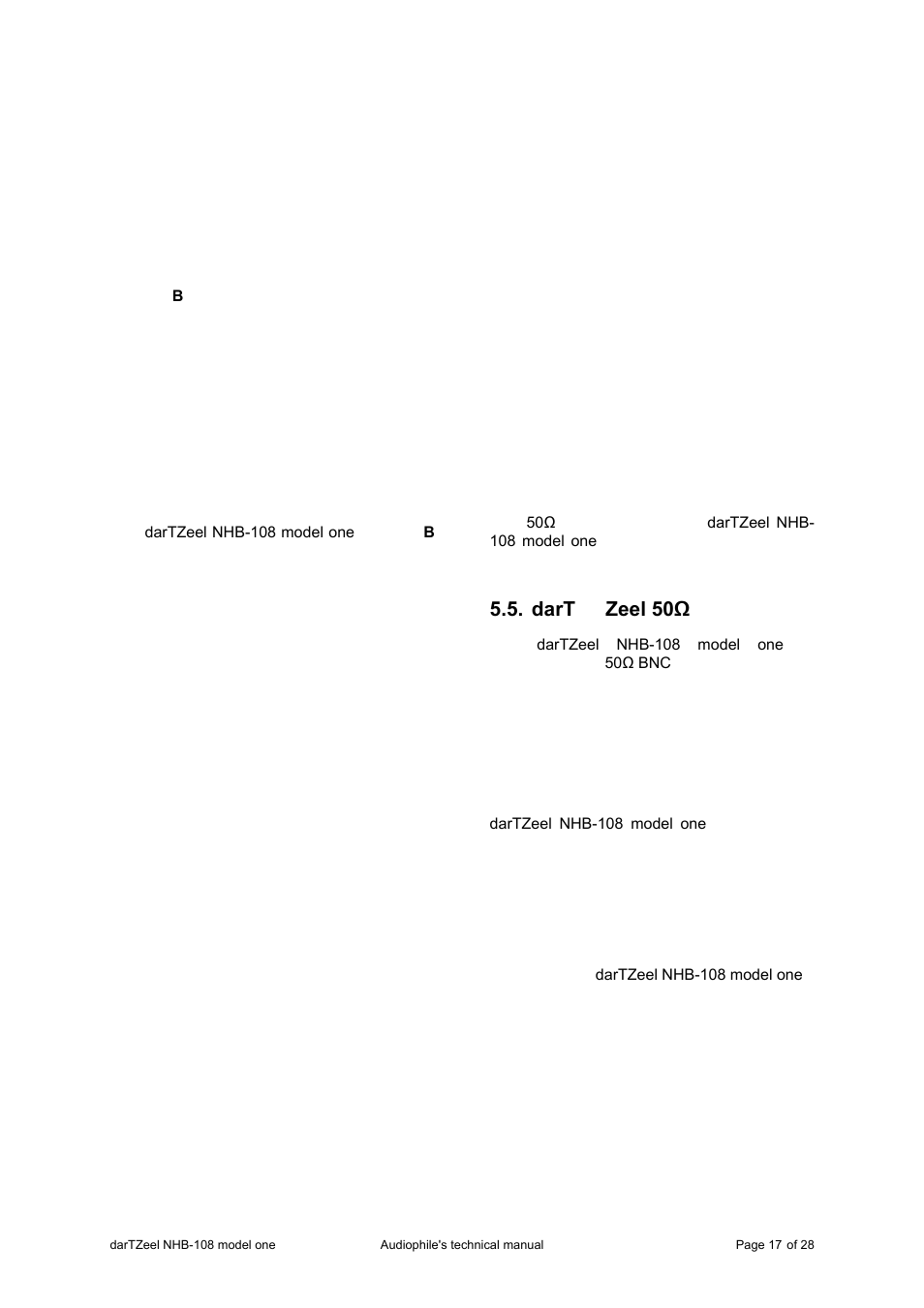 Dart to zeel 50ω | darTZeel Audio NHB-108 User Manual | Page 17 / 28