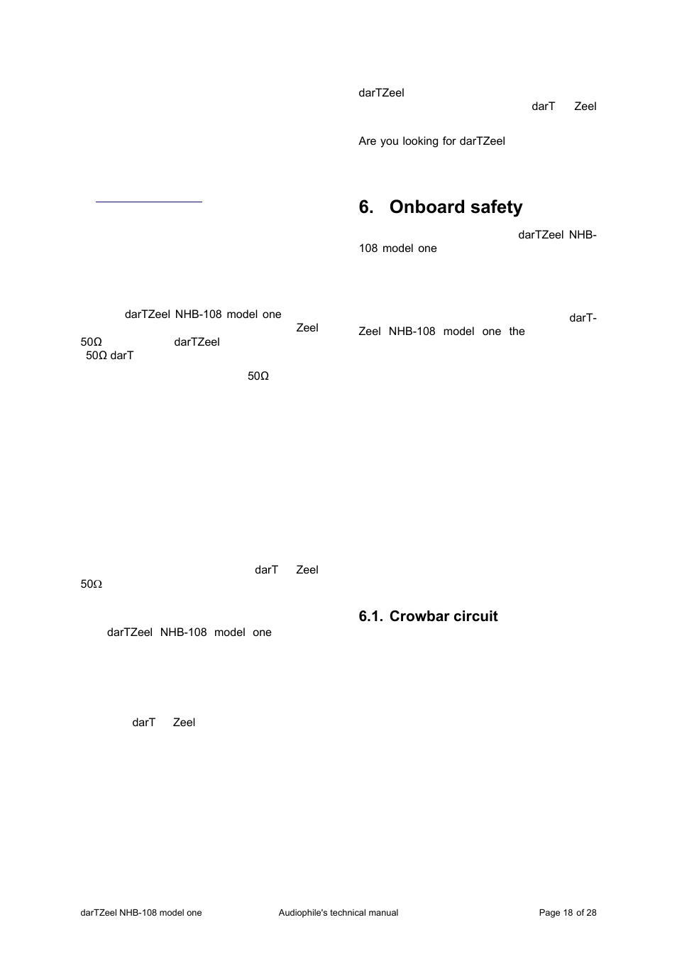 Onboard safety, Crowbar circuit | darTZeel Audio NHB-108 User Manual | Page 18 / 28