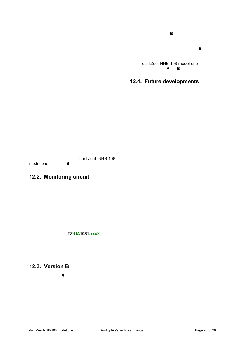 Monitoring circuit, Version b, Future developments | darTZeel Audio NHB-108 User Manual | Page 28 / 28