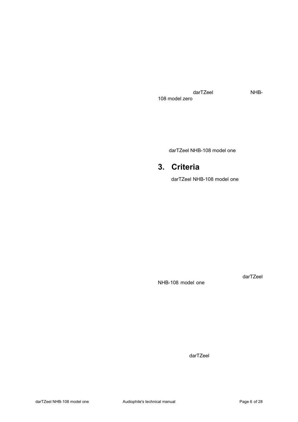 Criteria | darTZeel Audio NHB-108 User Manual | Page 6 / 28