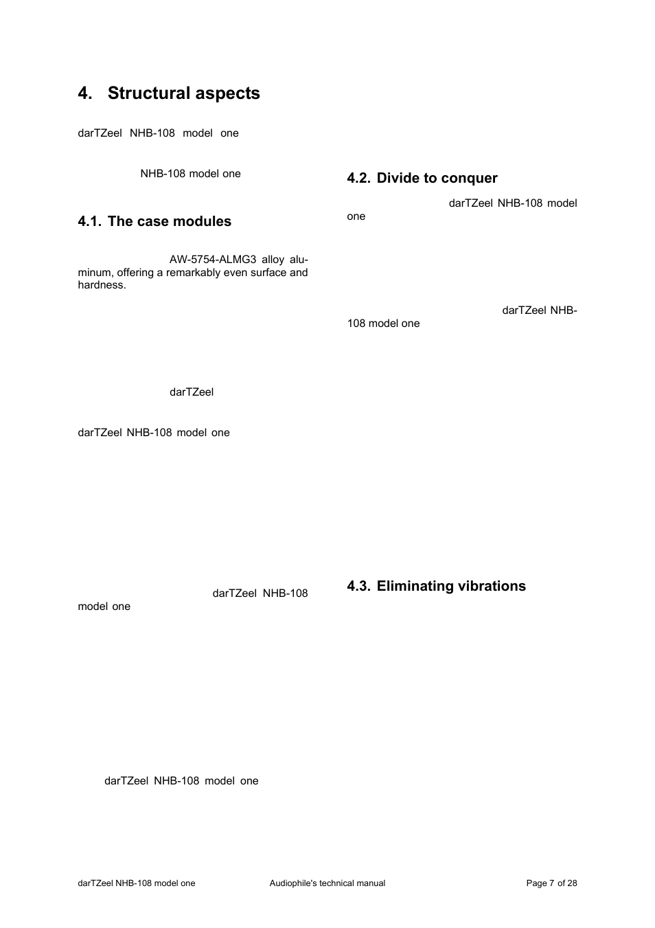 Structural aspects, The case modules, Divide to conquer | Eliminating vibrations | darTZeel Audio NHB-108 User Manual | Page 7 / 28