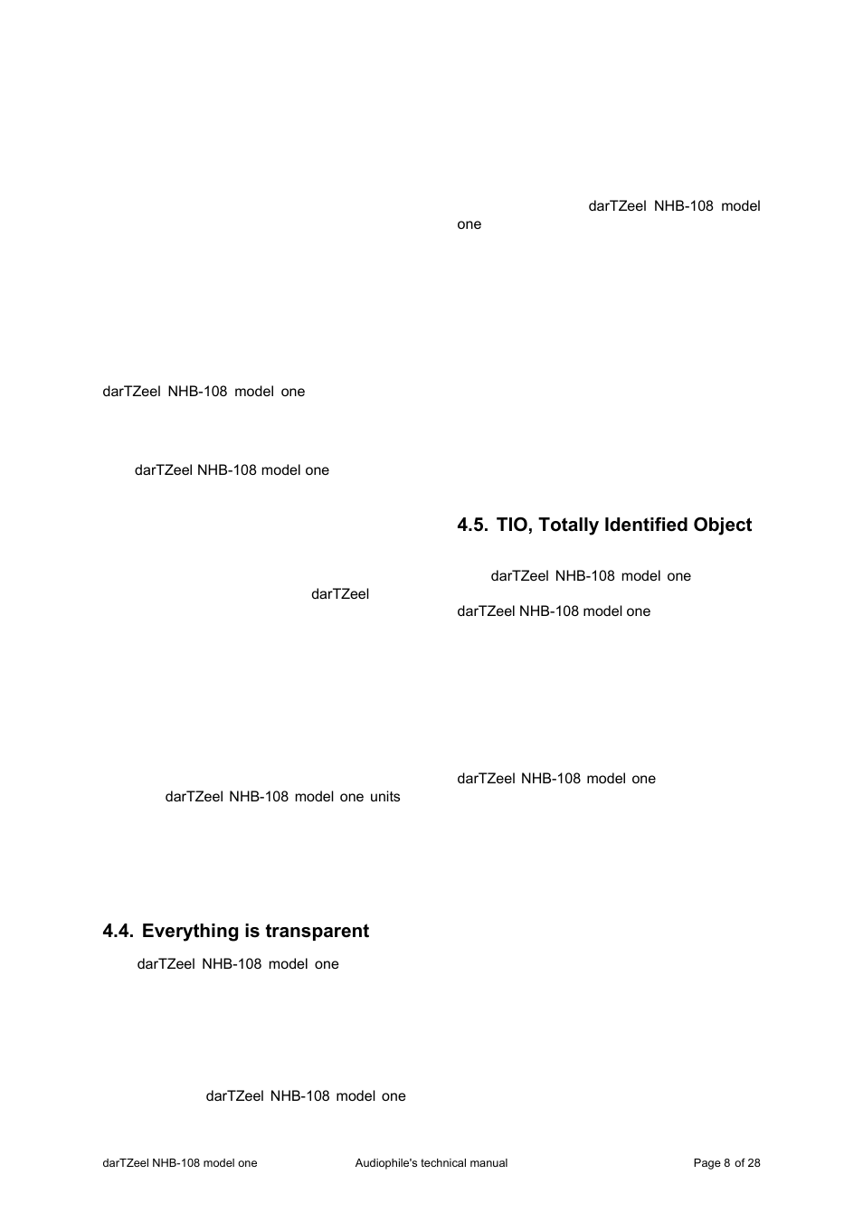 Everything is transparent, Tio, totally identified object | darTZeel Audio NHB-108 User Manual | Page 8 / 28