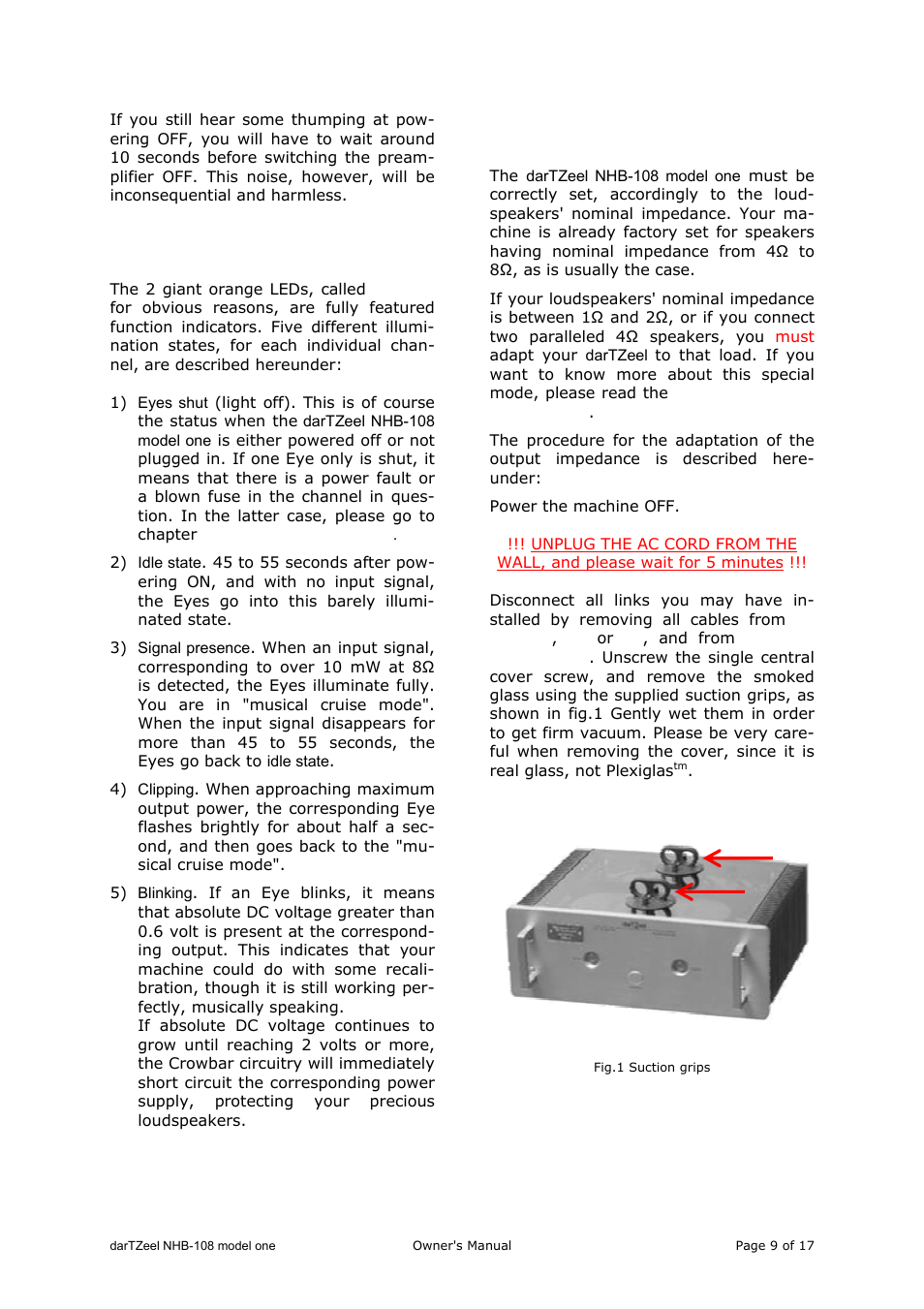 Dartzeel's eyes, User parameters | darTZeel Audio NHB-108 A version User Manual | Page 9 / 17