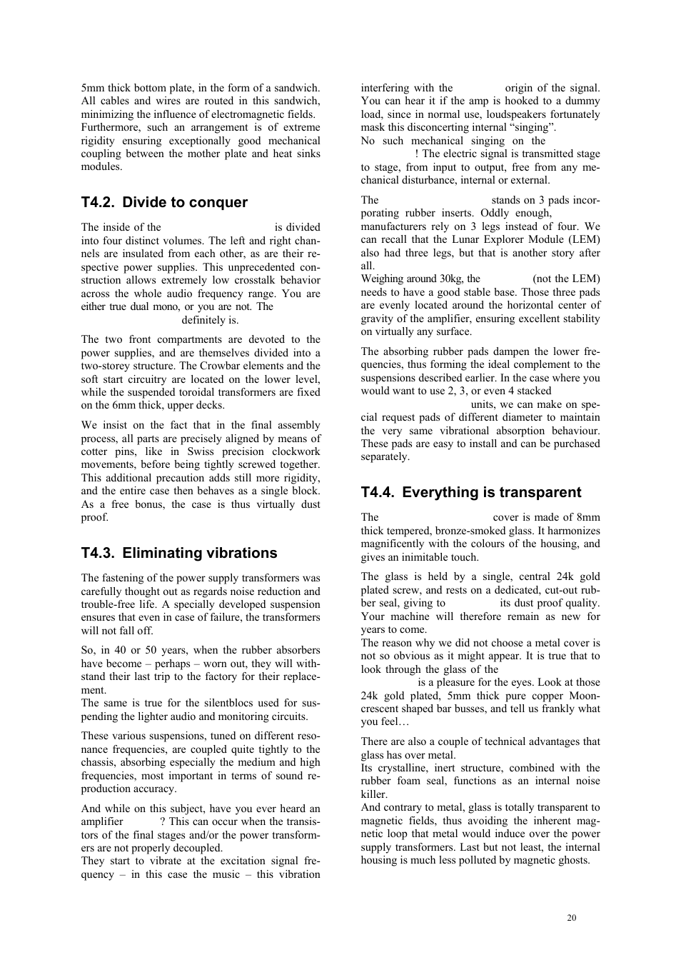 T4.2. divide to conquer, T4.3. eliminating vibrations, T4.4. everything is transparent | darTZeel Audio NHB-108 B version User Manual | Page 20 / 35