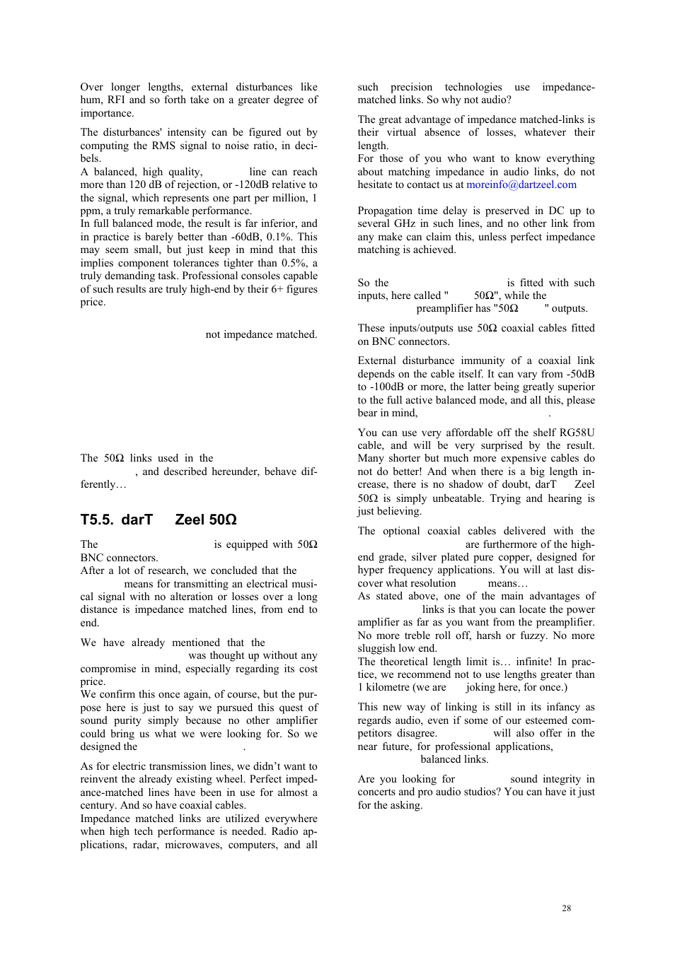 T5.5. dart to zeel 50ω | darTZeel Audio NHB-108 B version User Manual | Page 28 / 35