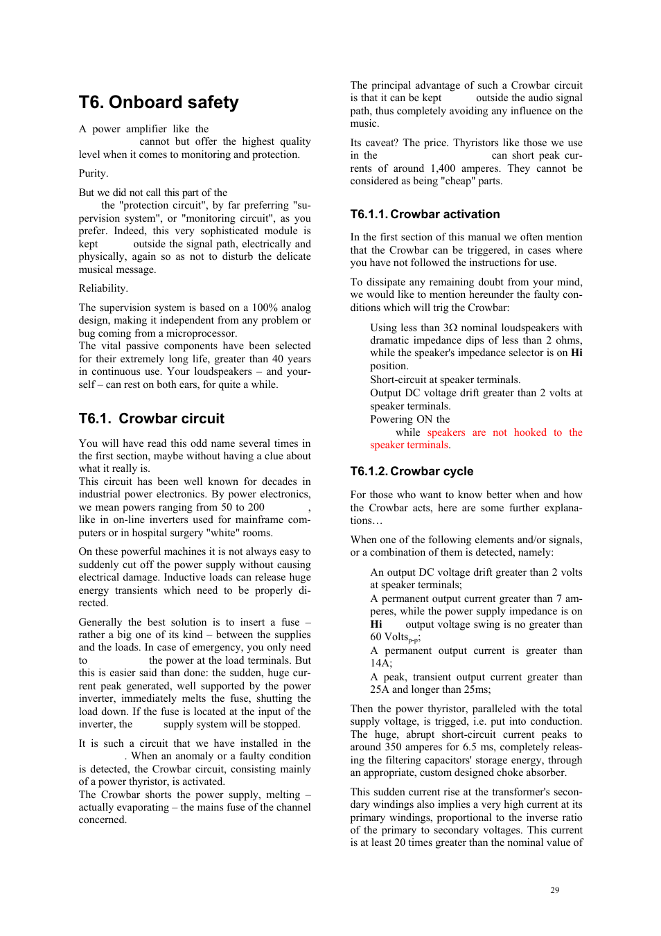 T6. onboard safety, T6.1. crowbar circuit | darTZeel Audio NHB-108 B version User Manual | Page 29 / 35